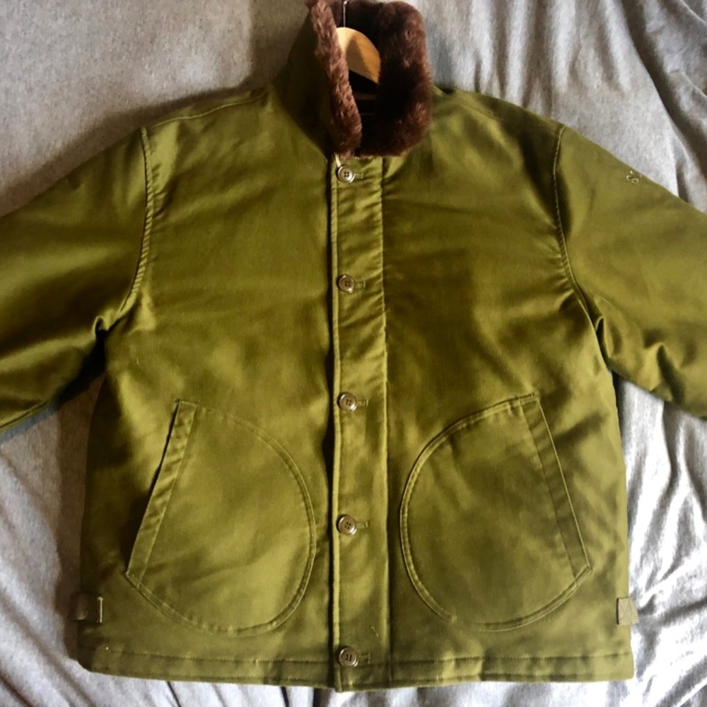 SCHOTT NYC NWT Men's Cotton N-1 Deck Jacket Olive